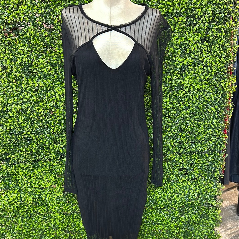 Black Sheer Sleeve Dress project runway Size Large